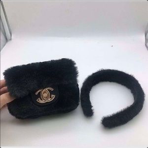 Fur kid purse and headband